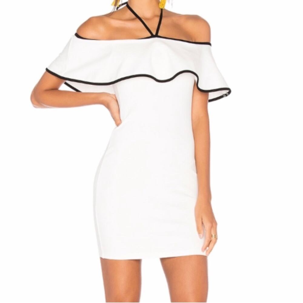 By the Way white dress with black trim size S